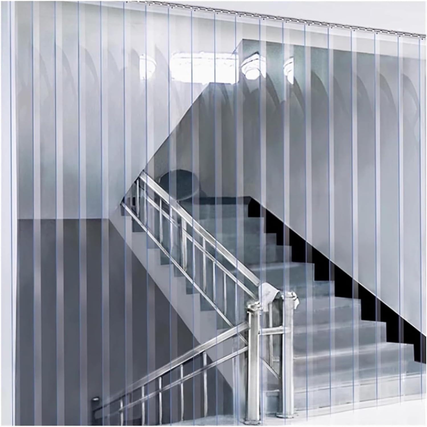 Durable PVC Vertical Blinds for Warehouse, Factory & Supermarket - Easy Installation, Transparent Strip Curtains (180x290cm/70.87x114.17in) - Ideal for Sunlight Control,Black,195x220cm/76.77