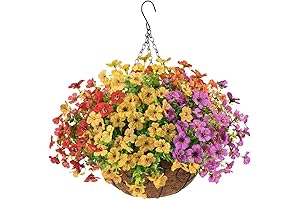 Artificial Faux Hanging Plants Flowers Basket for Summer Outdoor Decoration