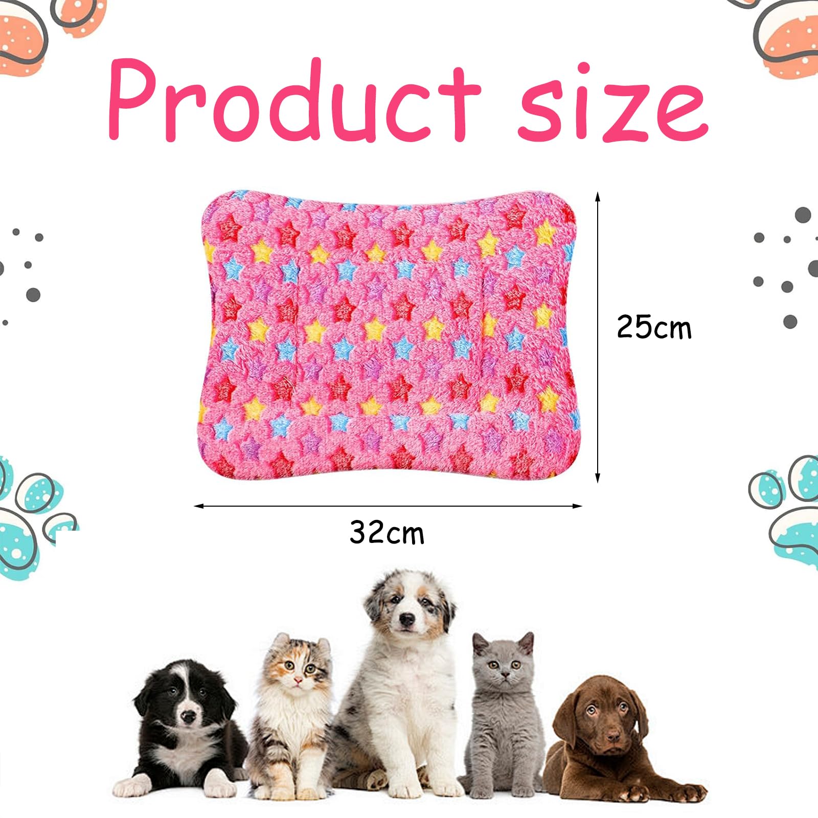 EULAPGOE 4 Pcs Dog Crate Bed Mattress, Fleece Pet Cushion Bed Mat, Washable Cat Cushion Pad for Small Dog Cat Puppy - Image 2