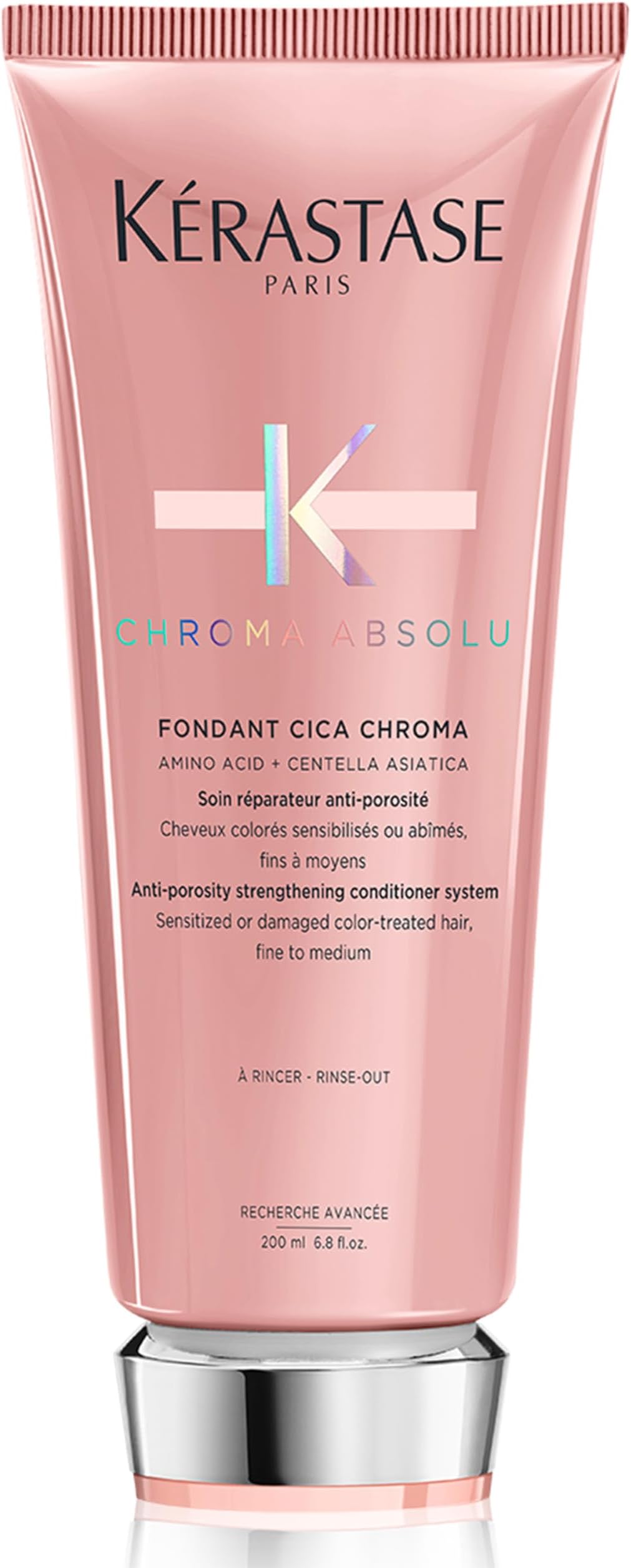 – Chroma Absolu, Strengthening & Fortifying Conditioner, For Sensitised or Damaged Color-Treated Hair, Fine To Medium, Anti-Porosity, with Lactic Acid, Fondant Cica Chroma, 200ml