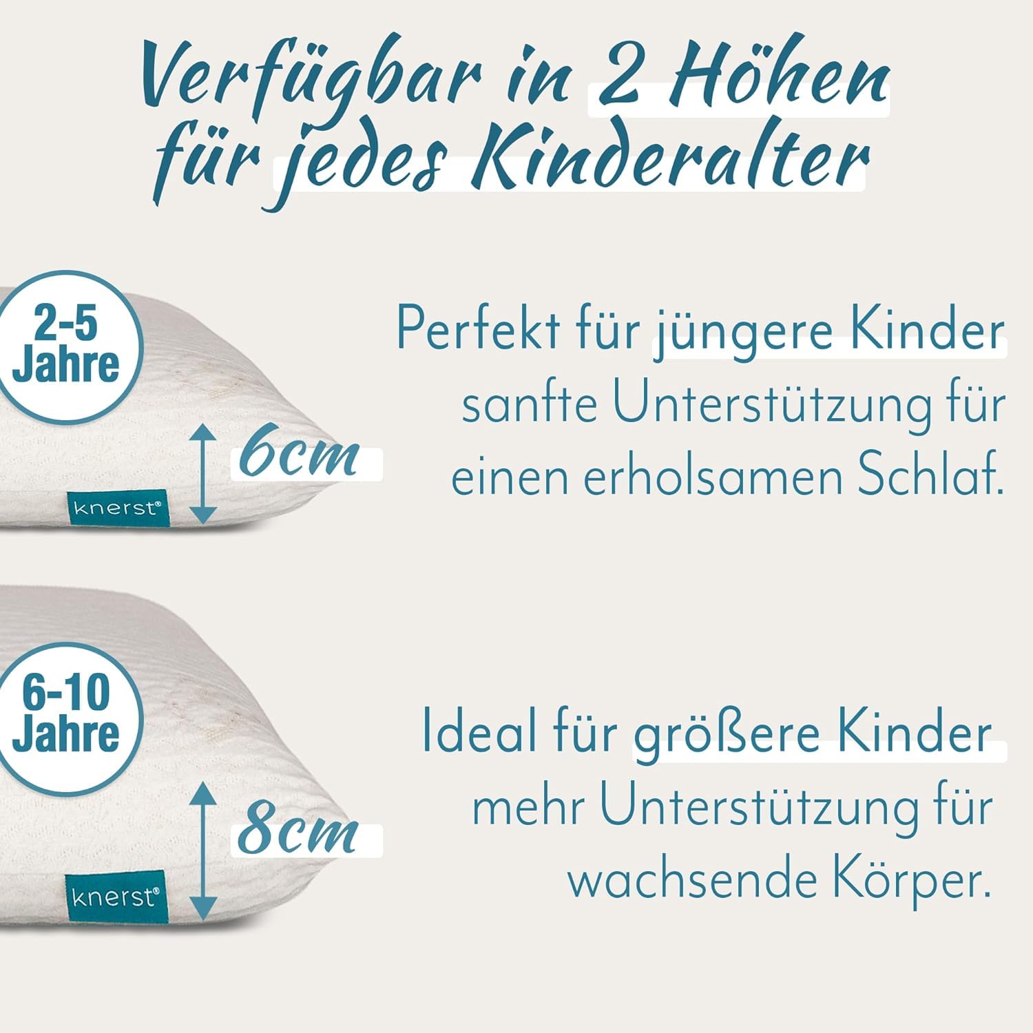 KNERST Kinderkopfkissen 40x60x6 cm Memory-Schaum Ergonomisches Kissen