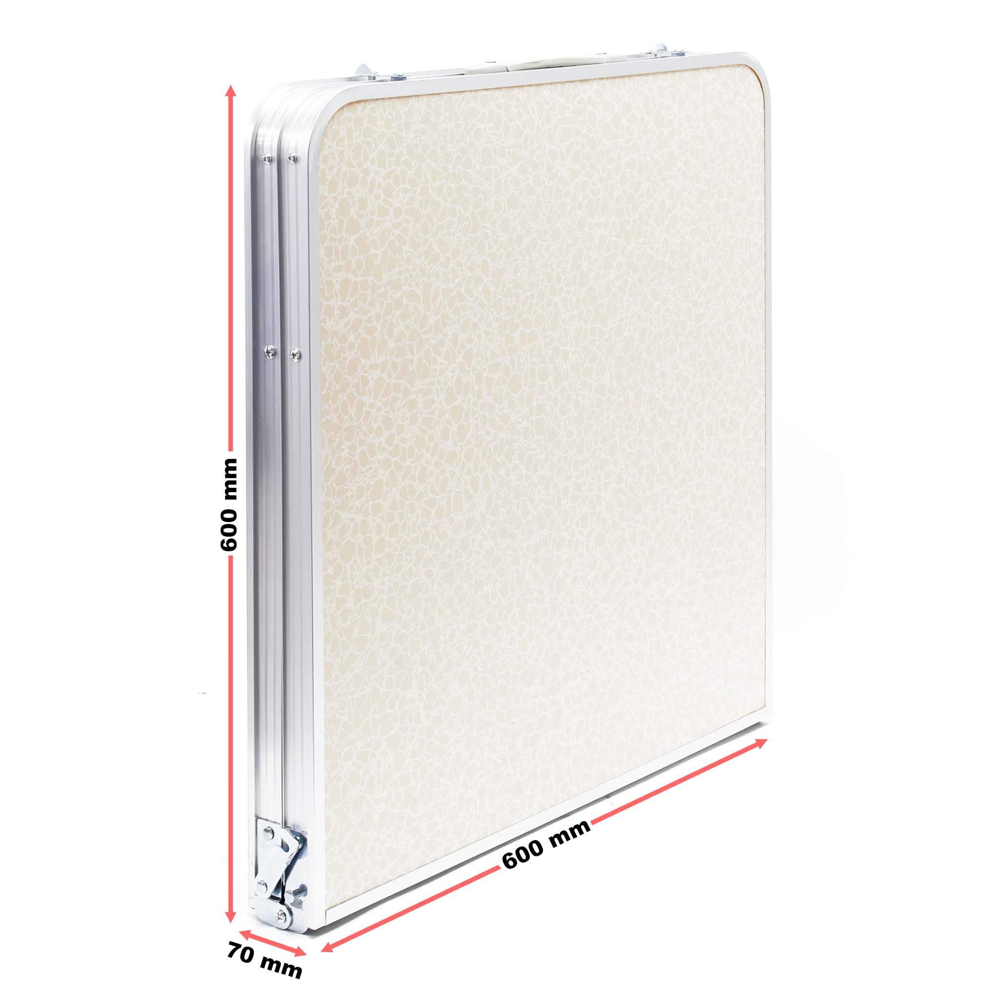 Table de Camping Pliante, 1200 x 600 x 700 mm, Table Portable Blanche en MDF/alu, réglable en Hauteur 54/61/70 cm, extérieur, BBQ, fêtes, Barbecue, Pique-Nique