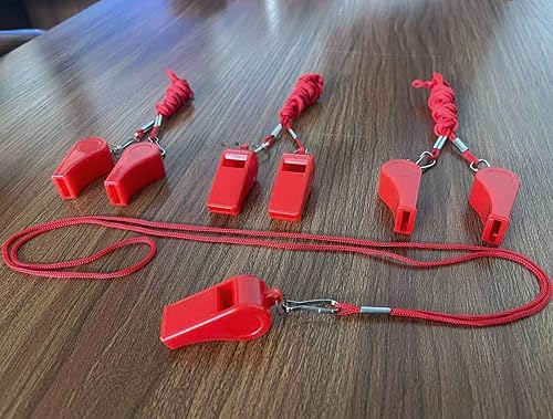 Miniatura 4 de 20 piezas de silbatos fuertes de plástico con cordón para entrenadores árbitros baloncesto fútbol deportes entrenamiento evento salvavidas