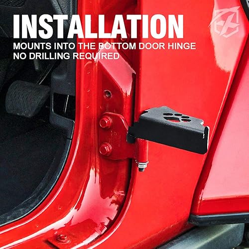 Miniatura 6 de Xprite Estribos de acero de metal para puerta delantera, pedales de reposapiés para Jeep Wrangler JL JLU 2018-2021, 1 par