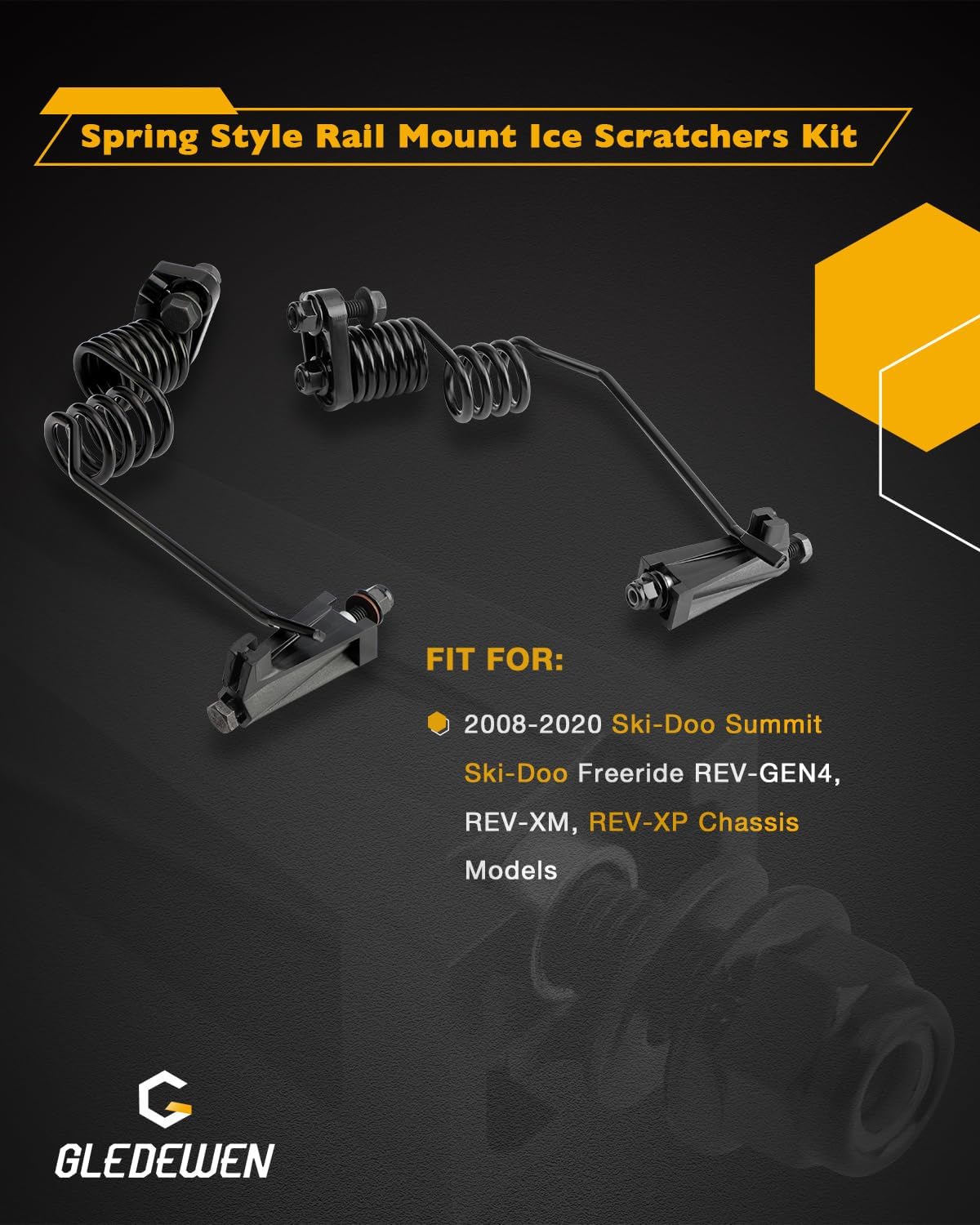 Ski-Doo Rail Mount Spring Ice Scratchers Spring Loaded Ice Scratchers For Ski-Doo Snowmobiles - Rail Mount Replacement 860201728 SP Loaded Rail Mount Ice Scratchers Ski-Doo - Foto 11