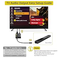 Vista 4 de PROZOR eARC/ARC a extractor de audio óptico, convertidor de audio eARC mejorado compatible con Dolby/DTS 5.1, 192 KHz HDMI eARC/ARC a Toslink