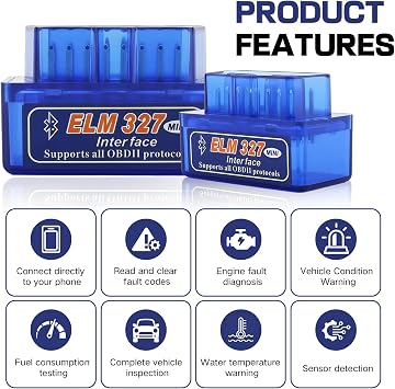 ELM-327 V2.1 Mini Bluetooth OBD2 Code Reader, Diagnostic Scan Tool