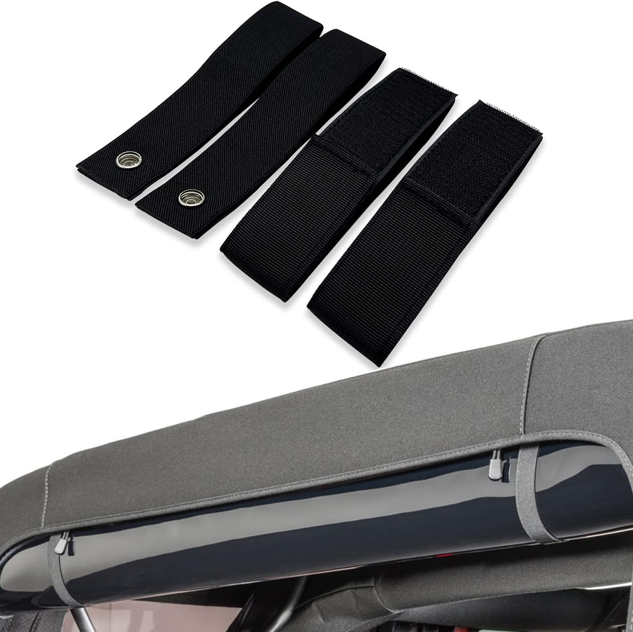 BUPP Rear Window Straps for Jeep Wrangler Jk Jku Soft Top Straps