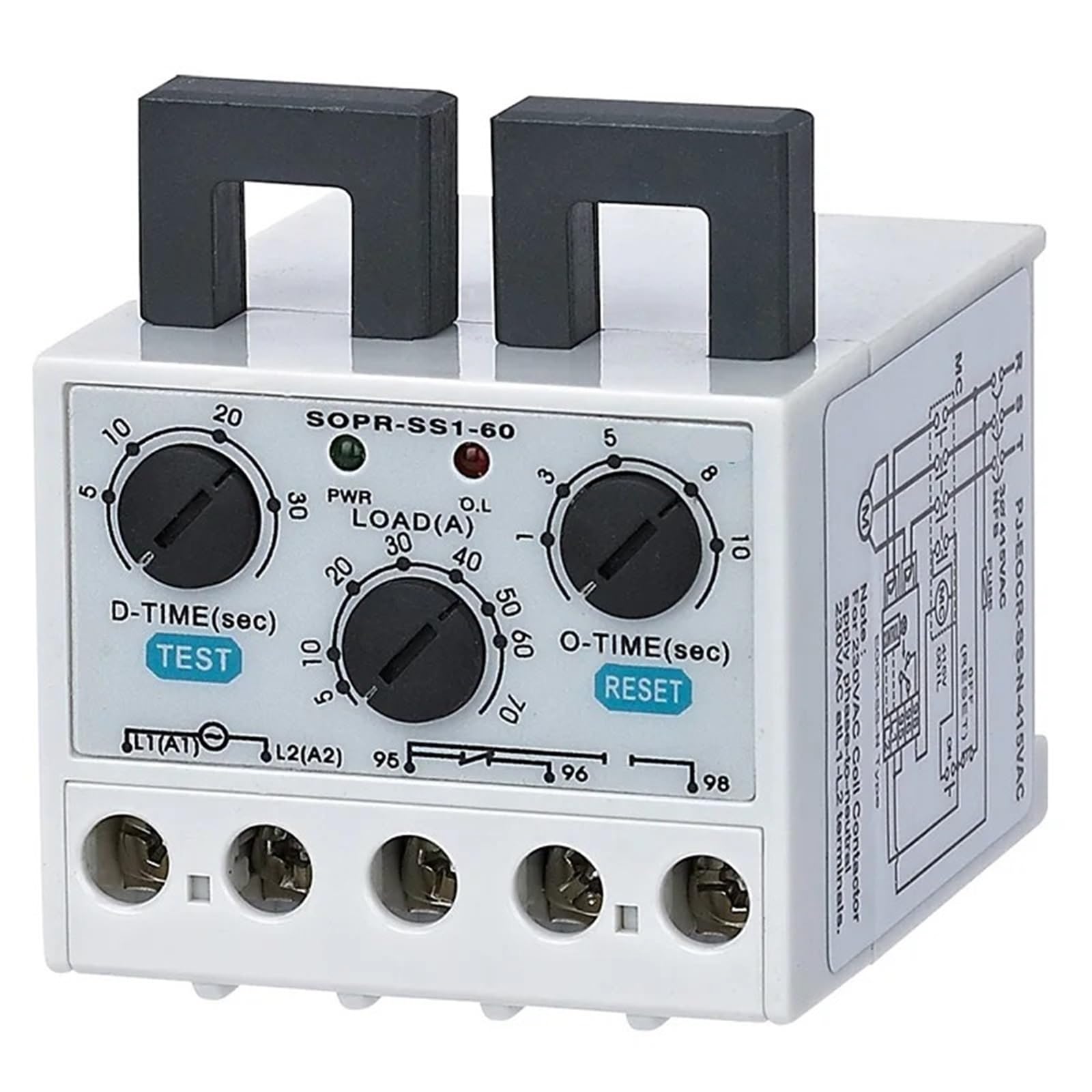 SOPR-SS1 Elektroniczny przekaźnik termiczny ochrona silnika przed przeciążeniem 1 szt. (0,5-6,5A, A 90-260 V AC)
