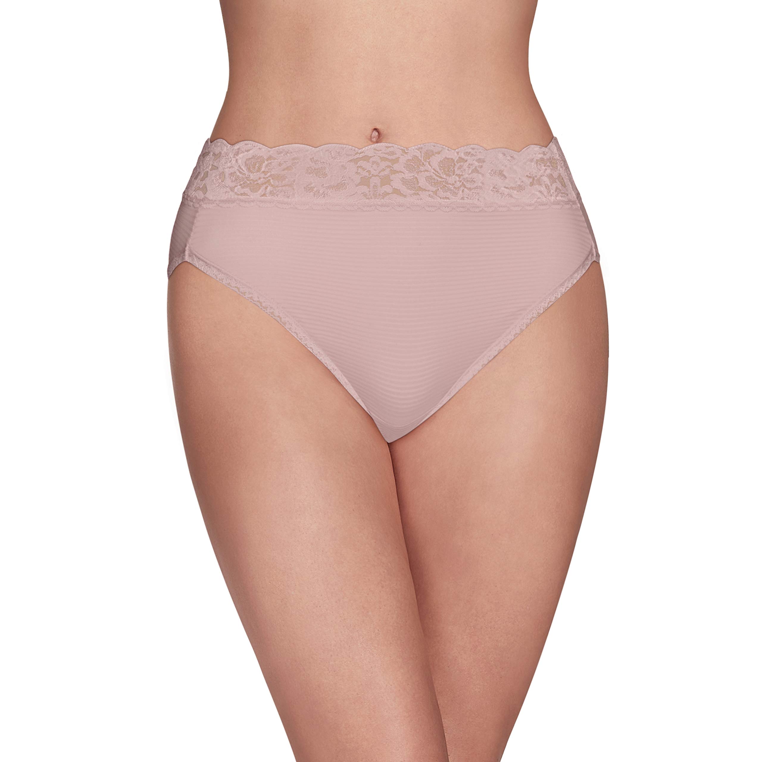 Vanity Fair Womens Flattering Lace Cotton Stretch Hi Cut Panty 13395