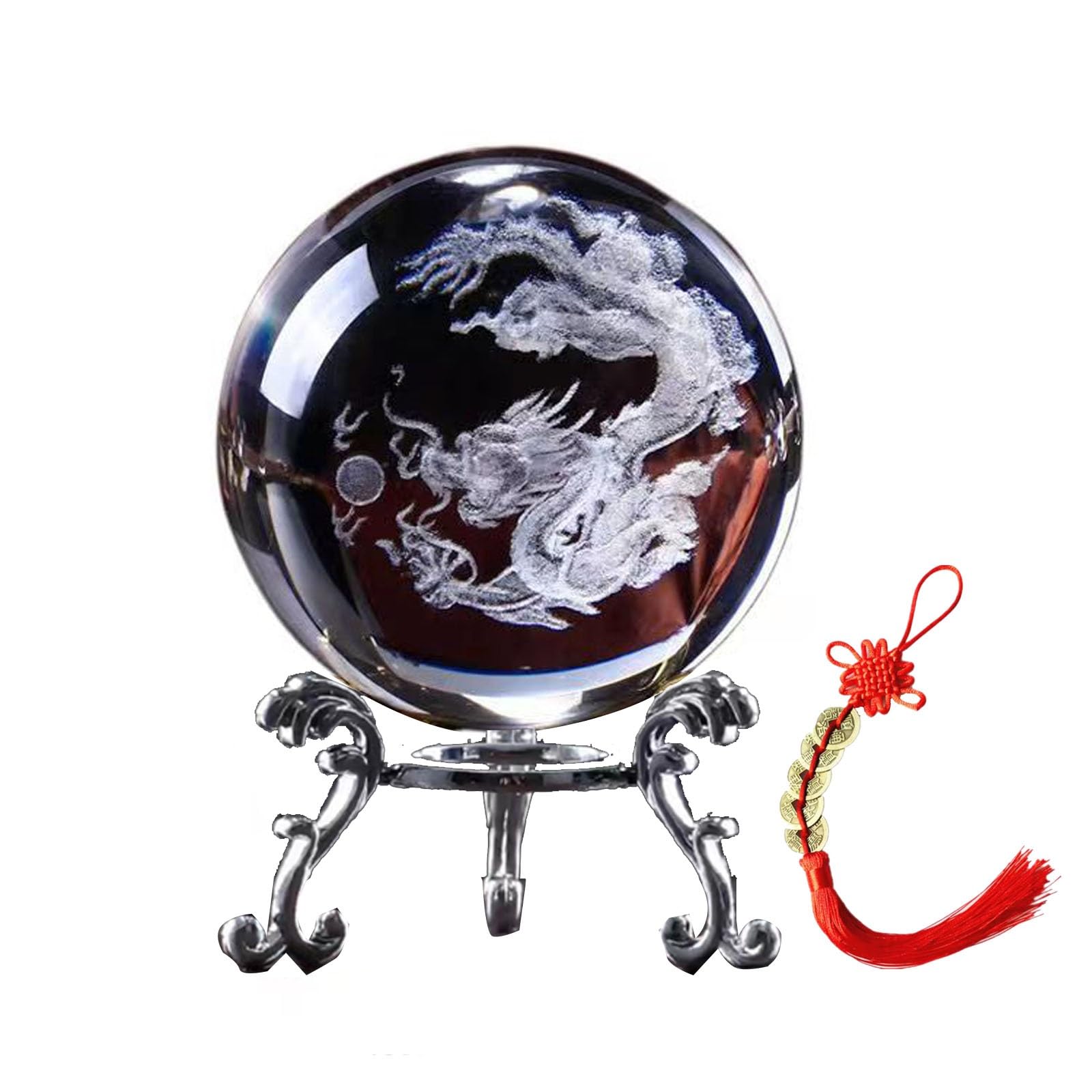 風水 水晶を抱いた龍 風水改運中心製品