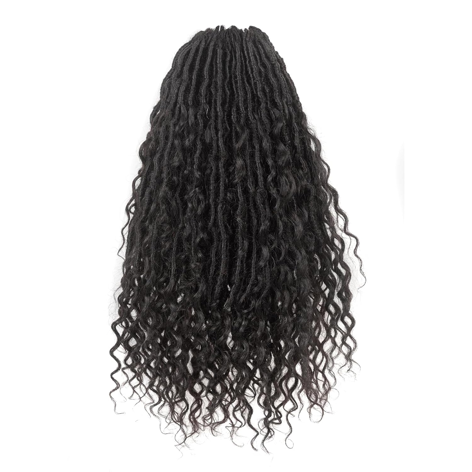 ToyoTress Pure Human Hair Crochet Locs -18 Inch 8 Packs (80 strands) Handmade Pre-looped Boho Faux Locs Crochet Hair For Black Women, Pre-Twisted Crochet Braids Human Braiding Hair (18 Inch, 1B-8P)