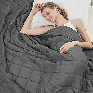Weighted Blanket for Adults 15lbs, 60"x80", Queen Size Cooling Heavy Throw Blanket for 120-160lbs, Microfiber Soft Thick Big Blankets Weighted Comforter Breathable Gift for Sleeping, Grey
