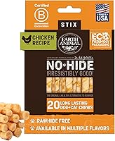 Earth Animal No-Hide Stix Chicken Chews for Small Dogs & Cats - Rawhide-Free, Long-Lasting, Digestible, 20 Count