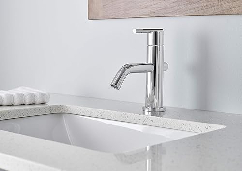 Miniatura 2 de Gerber Grifo de lavabo de fontanería Parma de una sola manija con drenaje de toque de metal