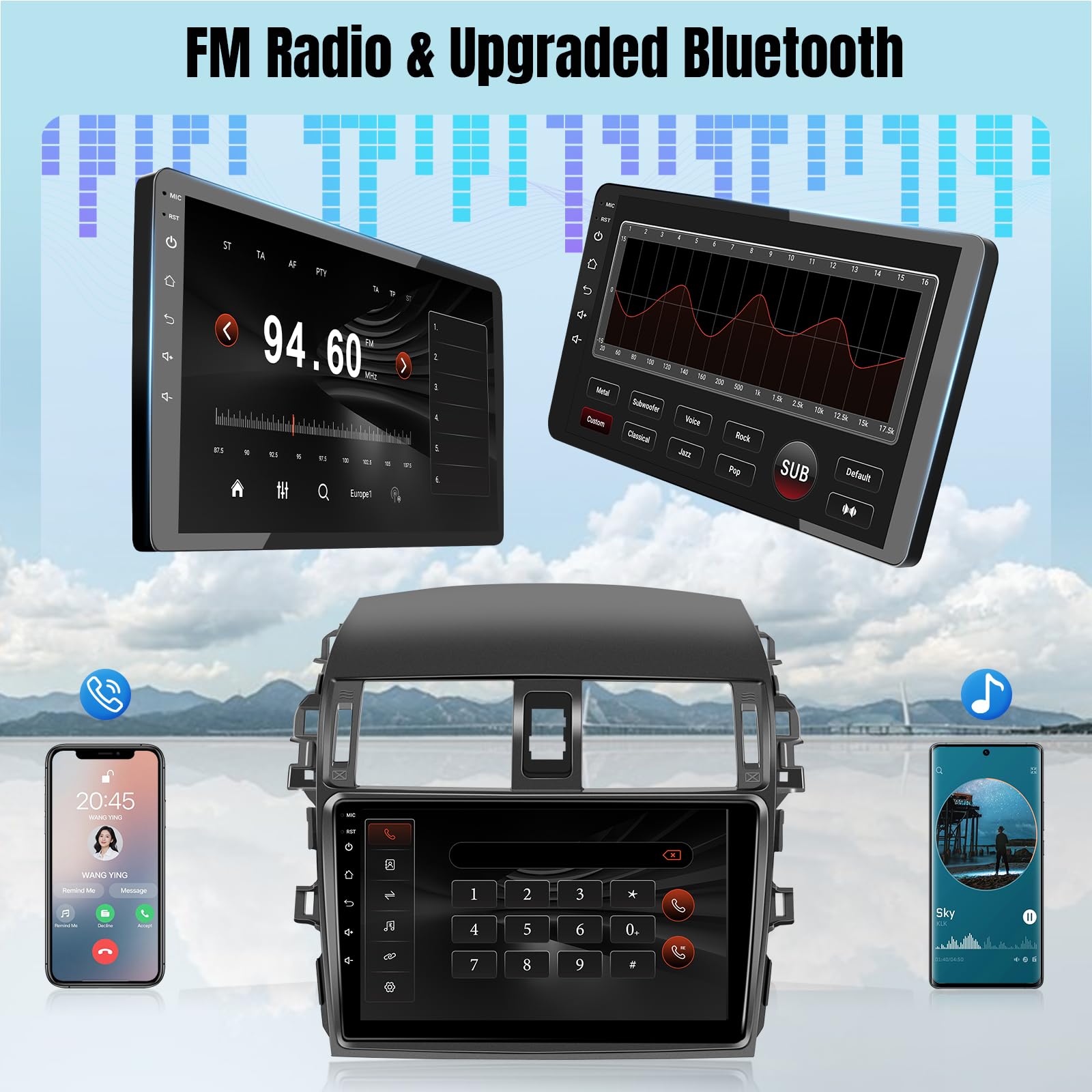 Aazon.co: Car Play For Corolla Radio Touch Screen Wireless Apple Carplay Android Auto, Leadfan