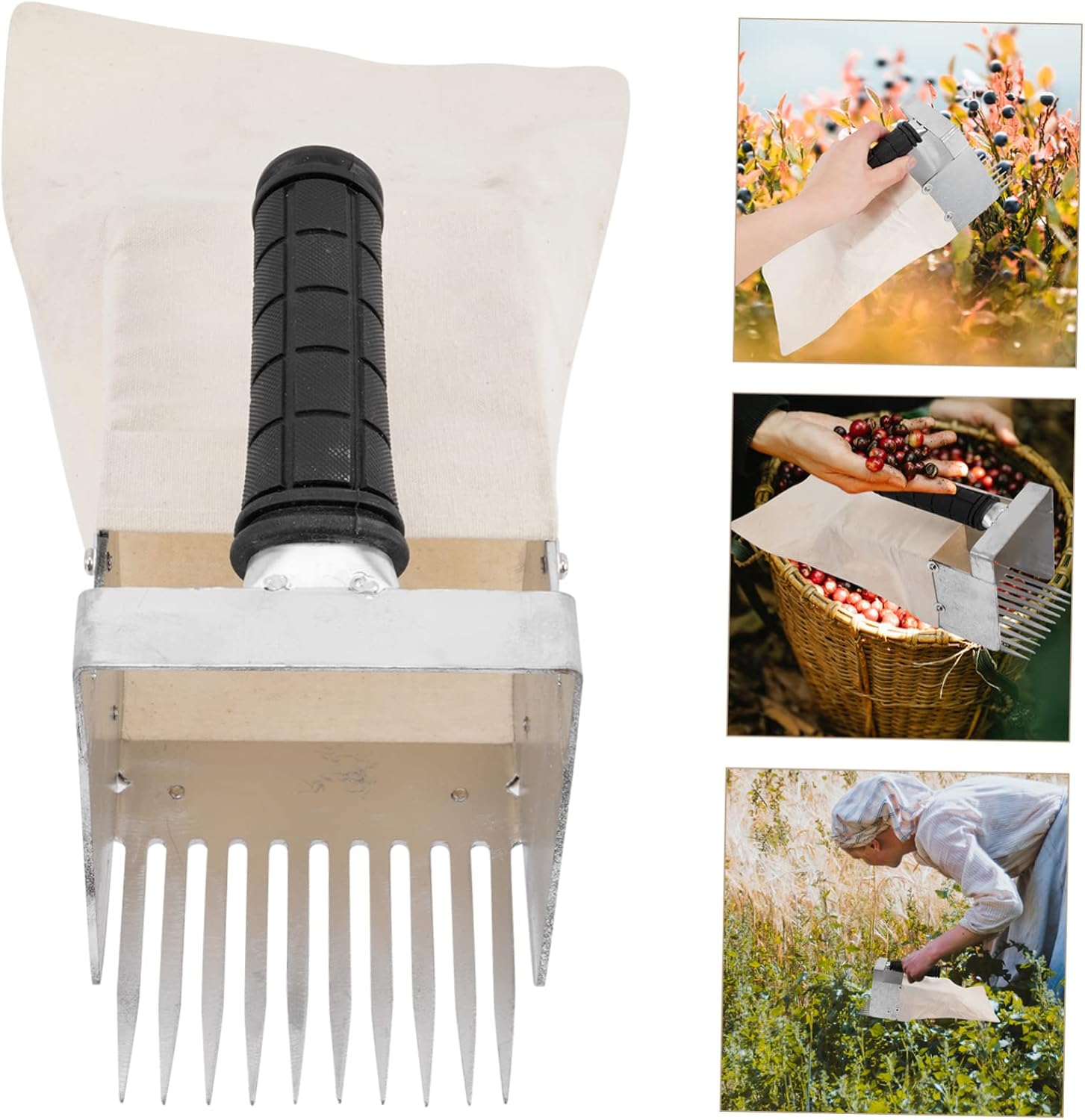 Blueberry Picker Tool with Handle Ergonomic Fruit Picking Device for Berries Sturdy Gardening Tool with Comb for Easy Harvesting Random Color