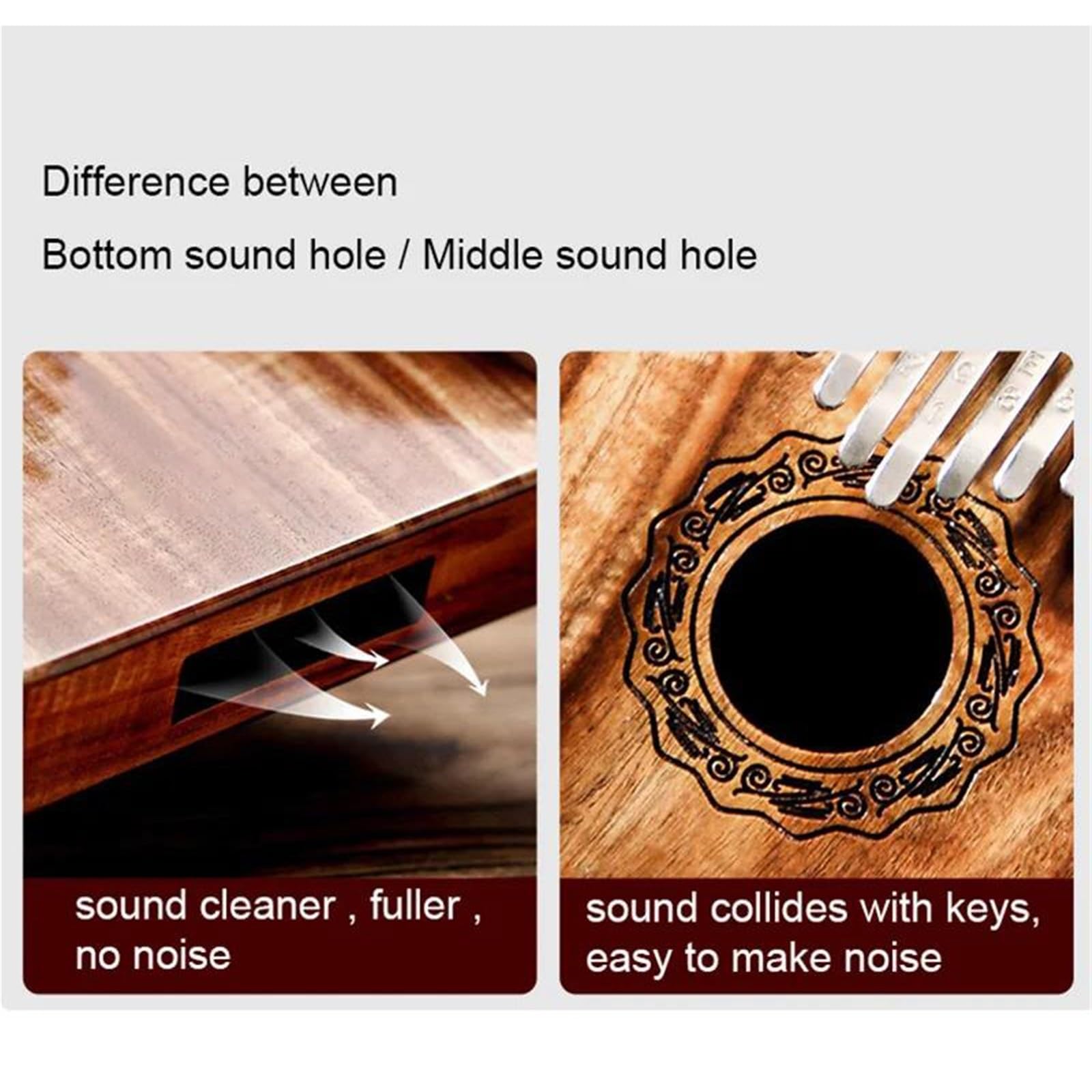 Profesjonalne 17 Klawiszy Kalimba Z Otworem Poniżej Drewna Akacjowego Z Palisandru Dla Początkujących Instrumentów Muzycznych Fortepian Profesjonalny Instrument(Rosewood)