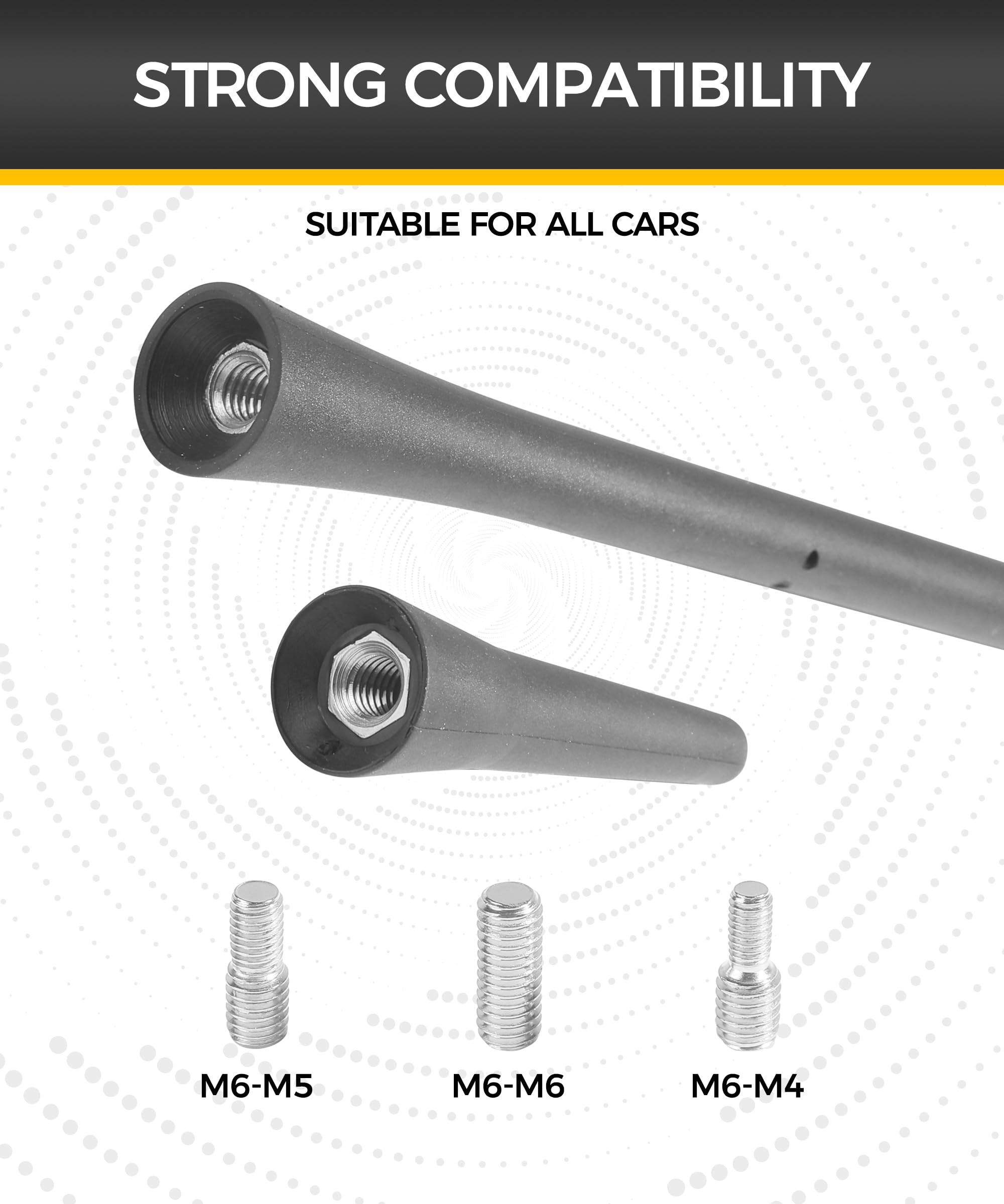 Universal Autoantenne 40cm - UKW/FM Antenne Mit M4 M5 M6 Gewinde
