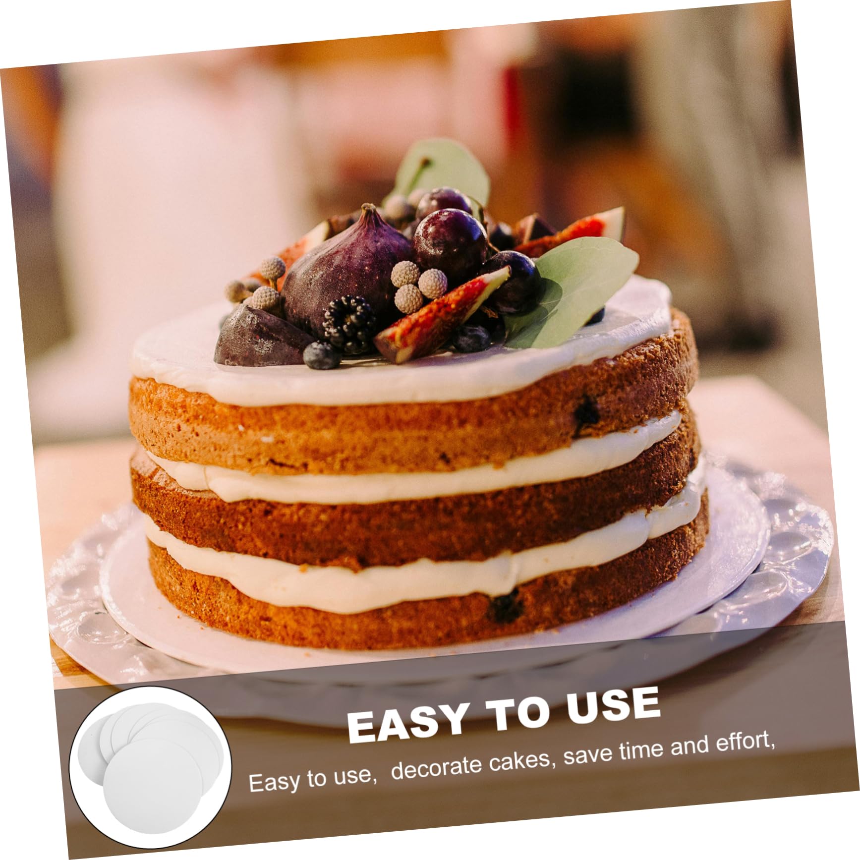 30pièces Panneaux à Gâteau Ronds Carton Support De Gâteau Pour Mariage Anniversaire Et Événements Pour Présentation Photographie De Desserts