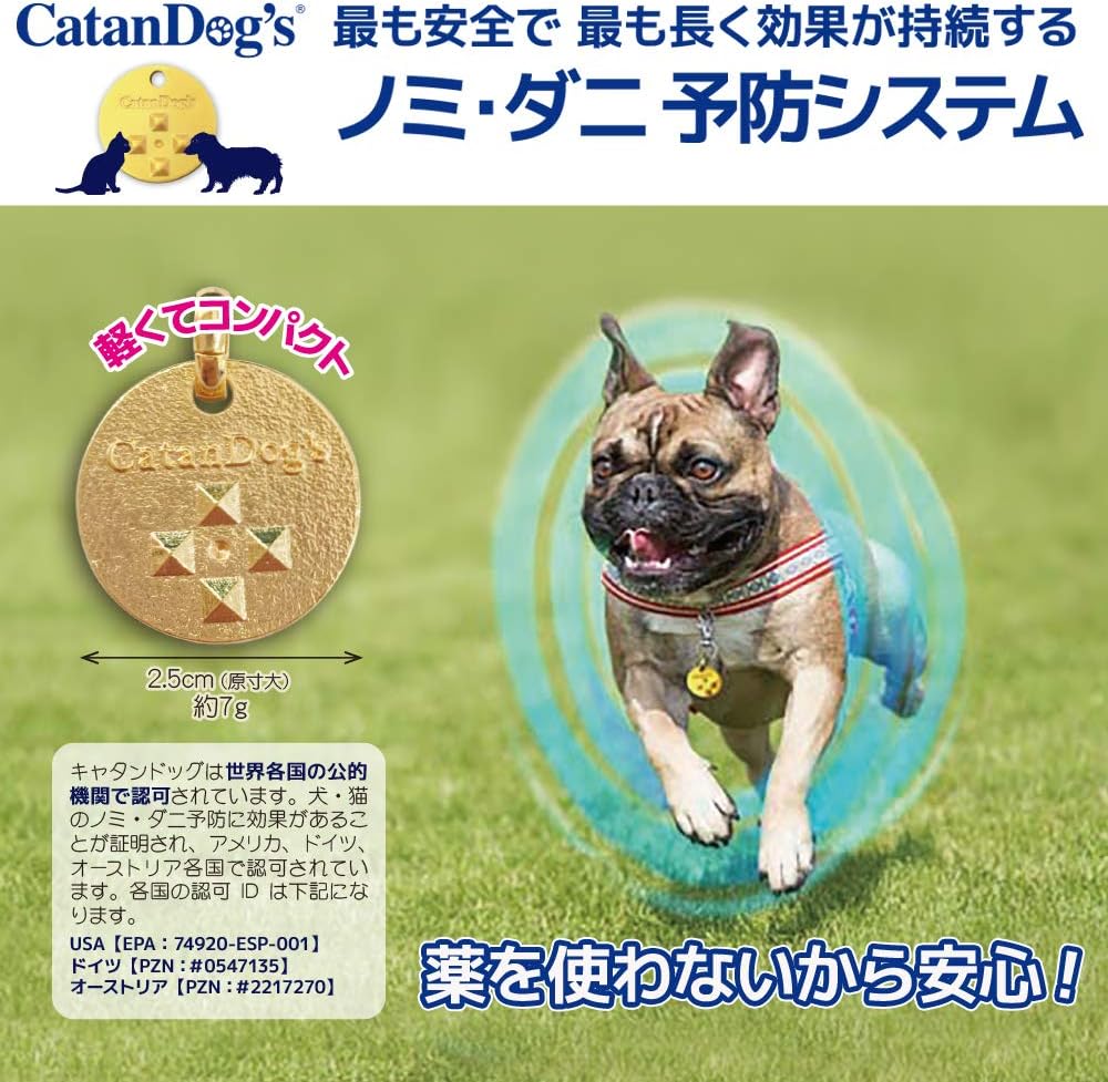 Amazon ファンタジーワールド Catandog S キャタンドッグ 薬を使わないから安心 ノミ ダニ 予防 犬 猫 ペット ファンタジーワールド ノミ ダニ取り器具 通販