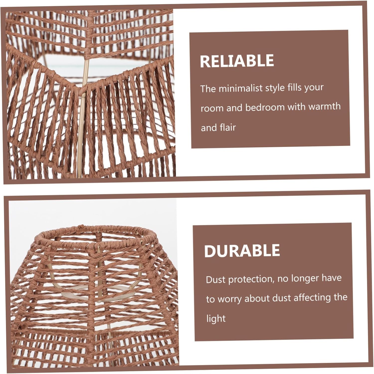 MAGICLULU Small Woven Rattan Lampshade for Ceiling Light Fixture Minimalist Style Light Cover for Chandeliers and Wall Sconces Decor for Dining Rooms and Restaurants