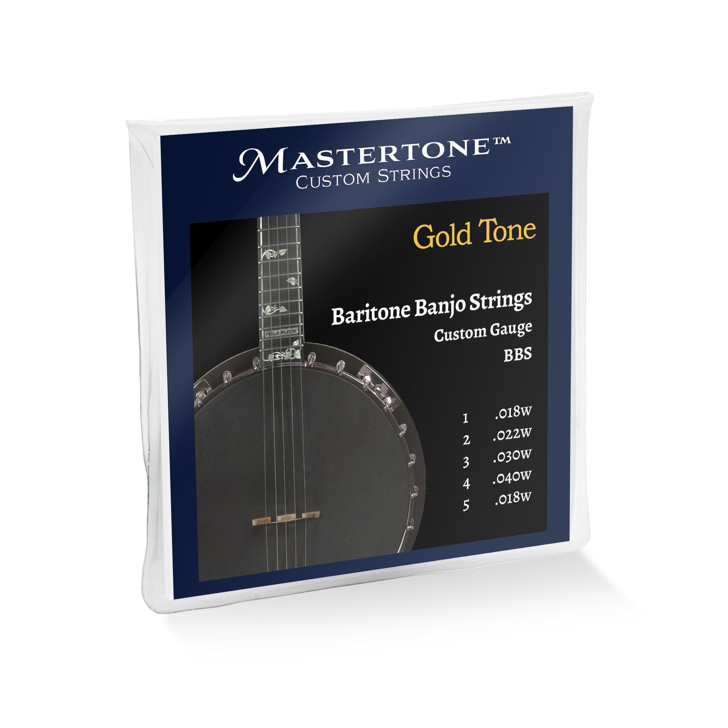 Gold Tone Mastertone(tm) BBS Banjo Baritone Custom Gauge Strings (.018w, .040w, .030w, .022w, .018w)