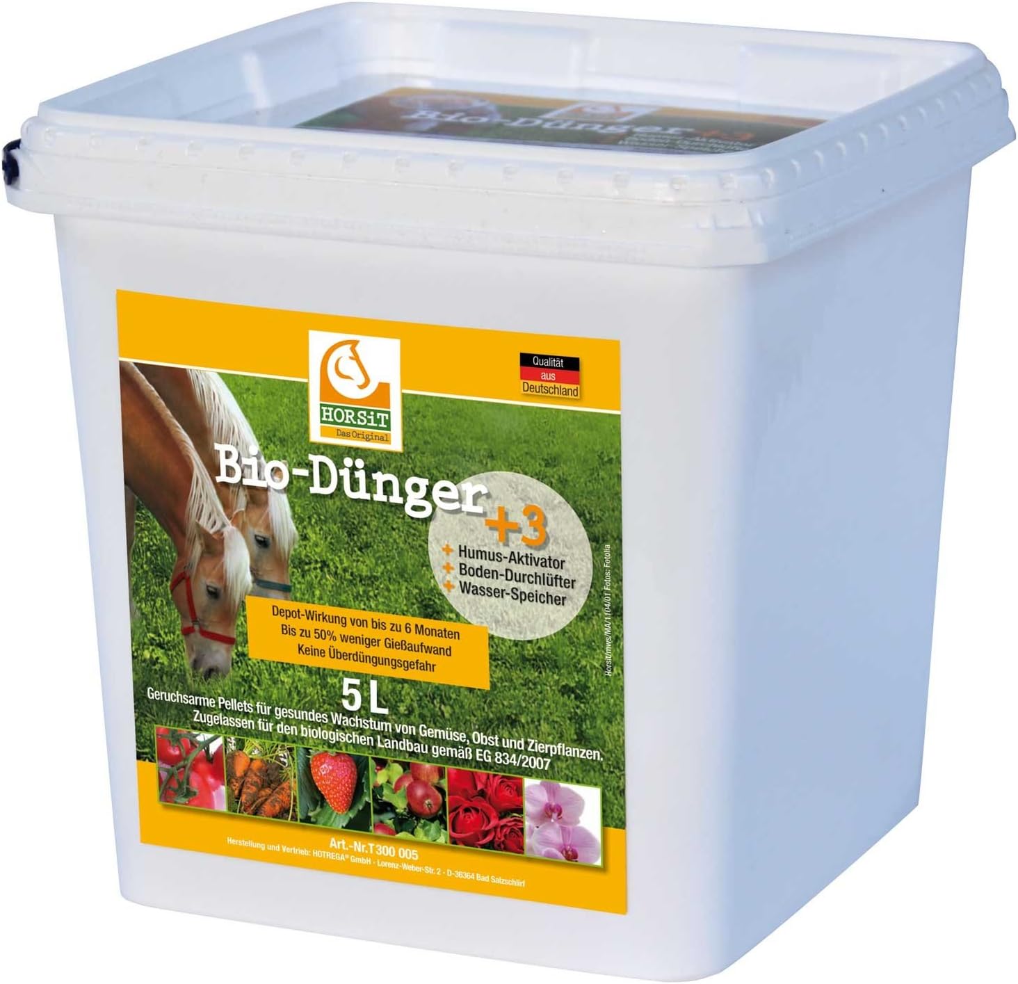 HORSiT Horse Manure Pellets Organic Fertiliser, Natural Garden Fertiliser 5 Litre
