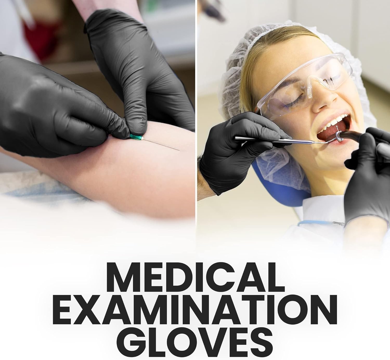 HandCare 6 Mil Black Nitrile Disposable Gloves, Powder-Free & Latex-Free for Cleaning, Food Prep & Tattoo