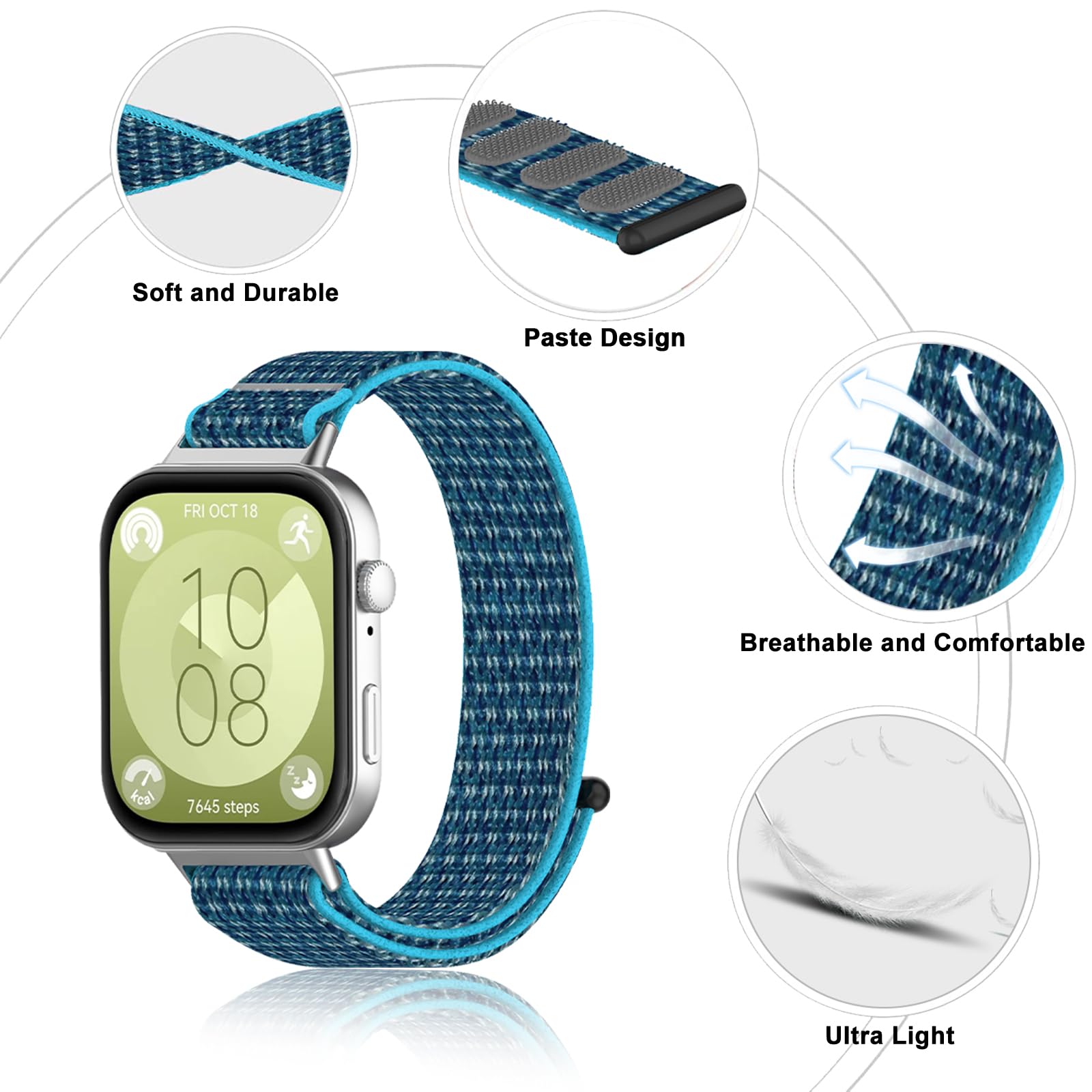 Cinturino In Silicio Di Ricambio Per Huawei Band 3 Pro / 4 Pro - Morbido, Traspirante, Facile Da Installare (Più Colori) - 5