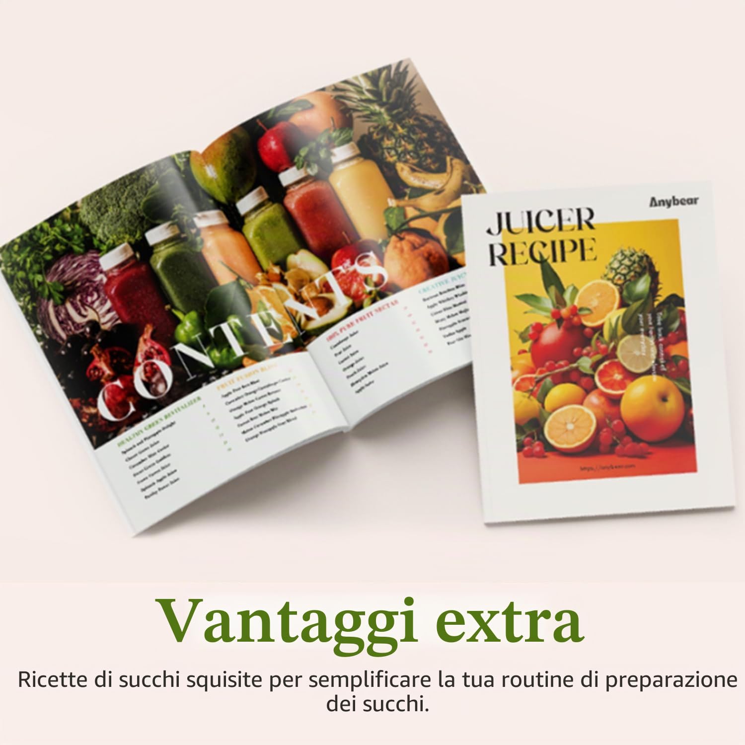 Anybear Estrattore di Succo, 200W Juicer, Spremiagrumi a Freddo, con Vano di Riempimento da 110 mm, per Frutta e Verdura Intera, Coclea Potenziata, Materiale Tritan, Senza BPA (Argento E Arancione)