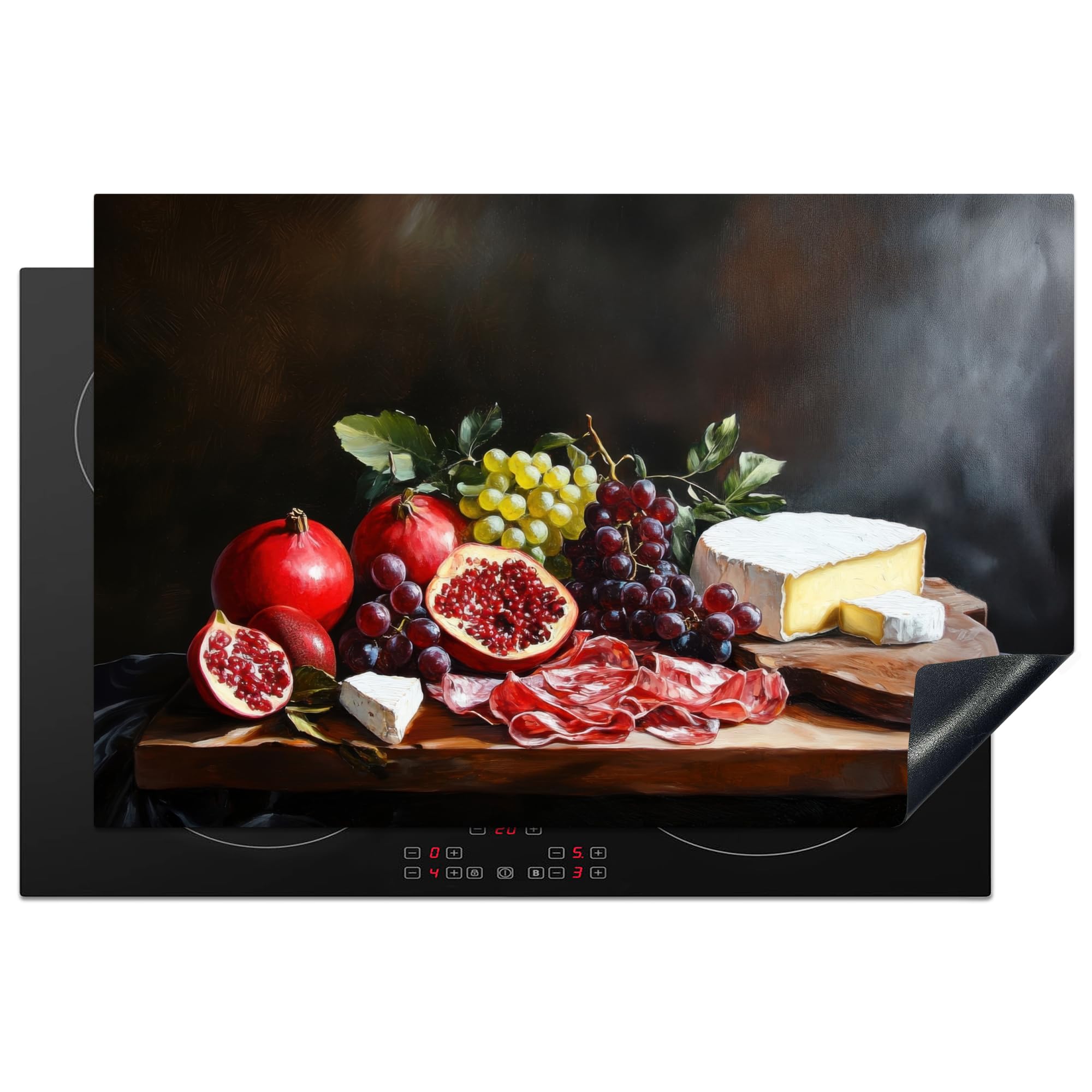 KitchenYeah© Induction Hob Cover Protector Mat 20.5"x31.9" / 81x52 cm Kitchen Universal Ceramic Covers for Electric Cookers Vinyl Drinking Board - Still Life - Vintage