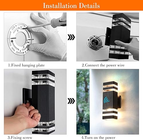 Miniatura 7 de Luces de pared para exteriores, luces exteriores para casa, color marrón, modernas, para garaje, montaje en pared, para porche, puerta delantera,