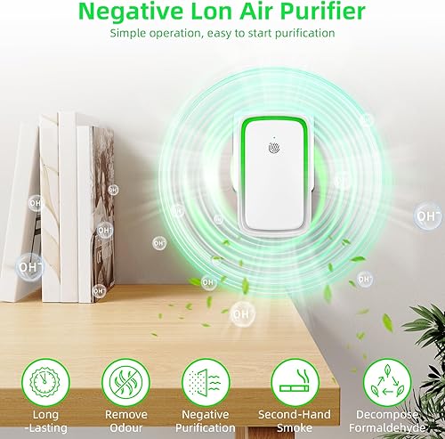 Miniatura 2 de Purificador de aire enchufable ionizadores de aire para el hogar, enchufe con luz nocturna, purificador de aire enchufable en la pared para