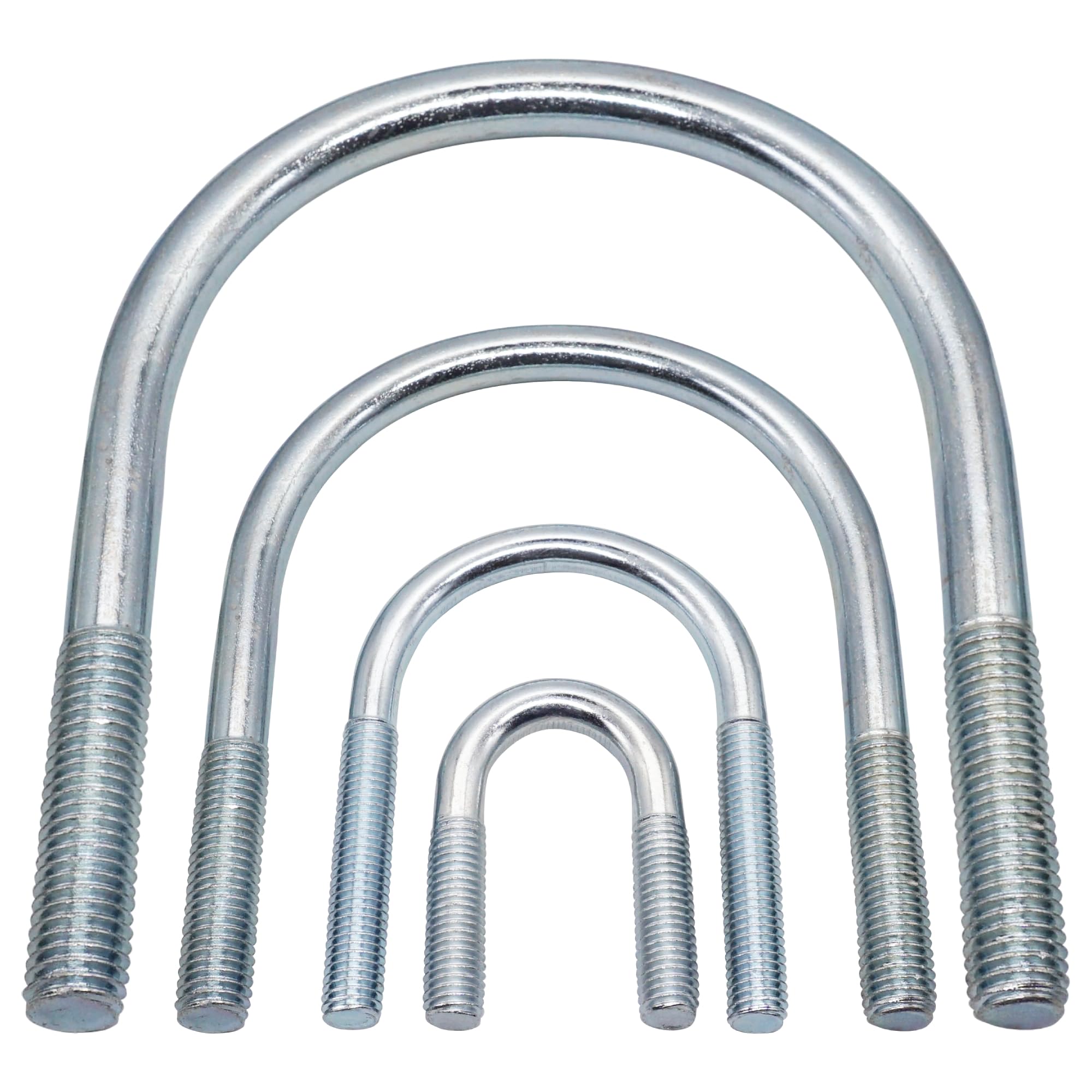 SKIR'CO (4 piezas) Perno en U redondo galvanizado M10 x 30 mm, sujetador para tuberías, perno en U con rosca M10 para tubos