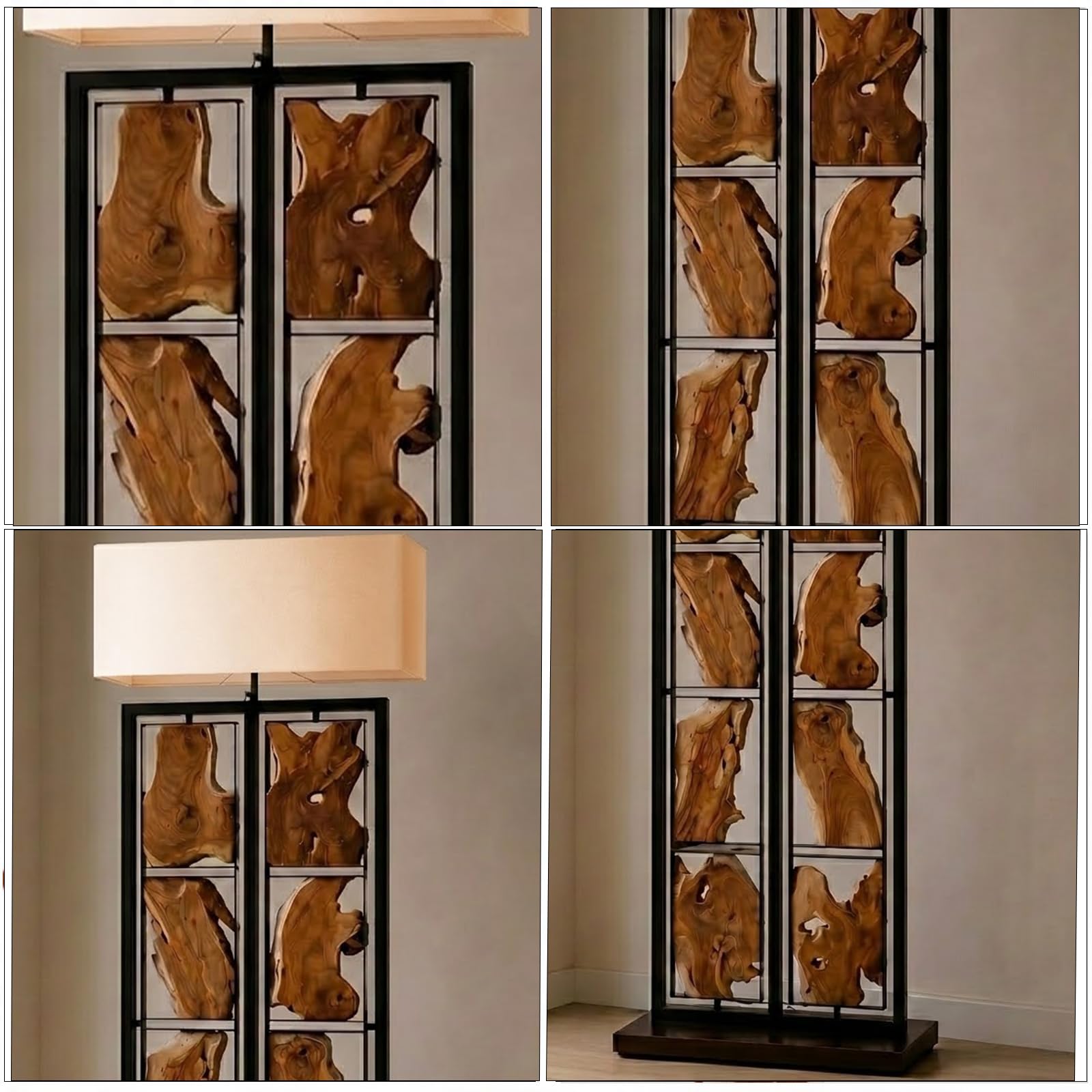 Stehlampe Teakholz RUBIX | Höhe 170 cm