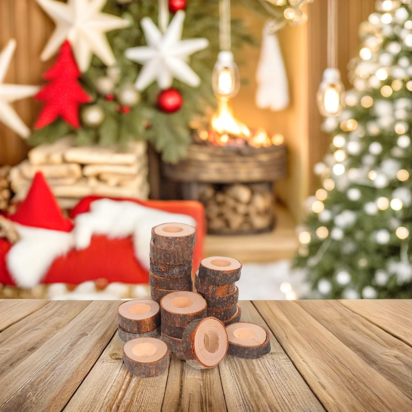 20 pezzi Anelli Portatovaglioli in Legno Naturale Fatti Mano Portatovaglioli Rustici per Tavola da Pranzo Feste Matrimoni e Decorazioni Natalizie per Apparecchiare con Stile e