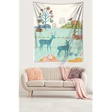 Ontheclouds Ormandaki Geyik Tav an  i ekler Leke Tutmaz Kuma  Duvar  rt s  Duvar Hal s  Tapestry, 140 x 140