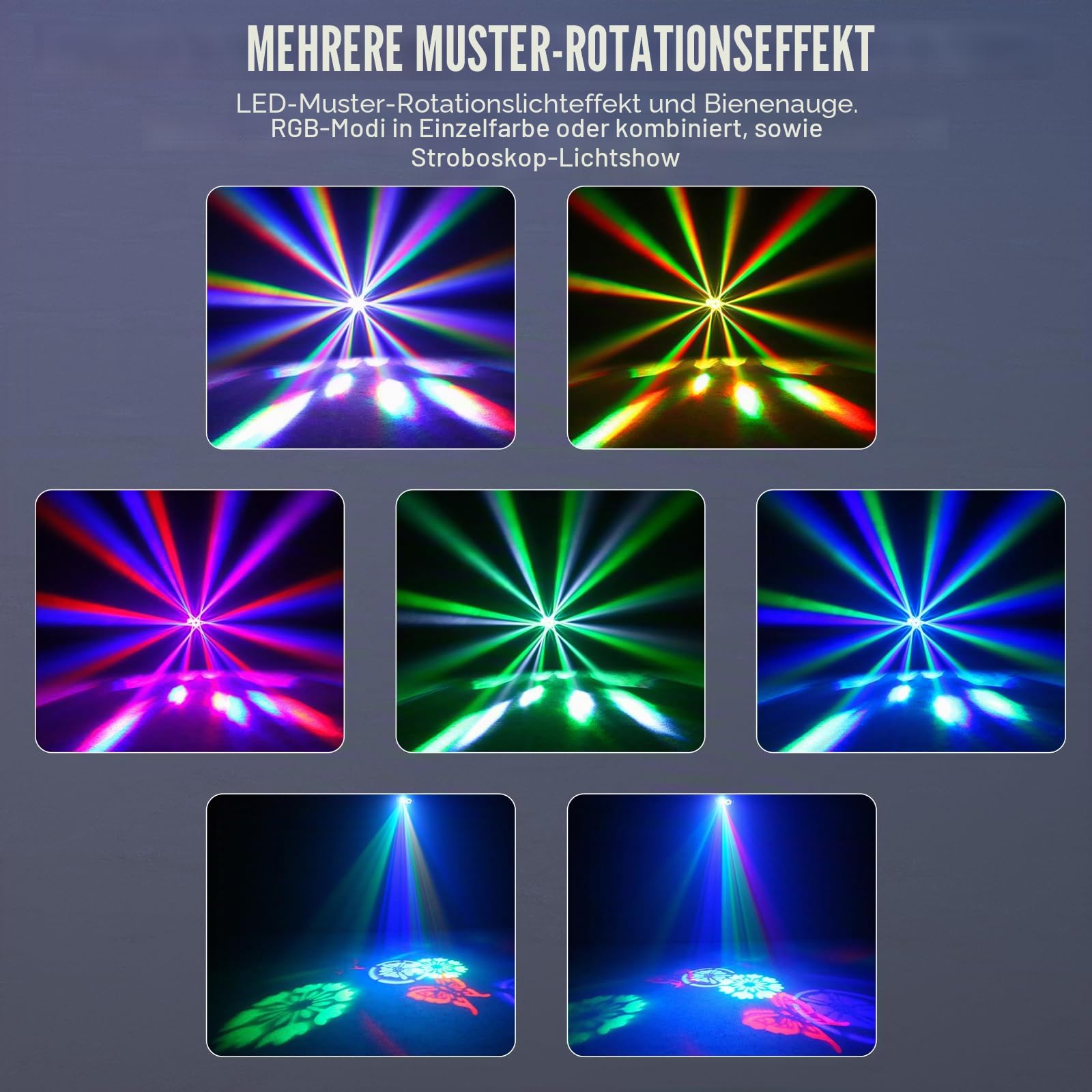 60W RGBW Disco Partylicht LED Discokugel, 6 In 1 Bühnenlicht mit Fernbedienung DMX512 Automatikmodus, Disco Licht Partylicht für Party Club Bar Zuhause Weihnachten Halloween Geburtstag