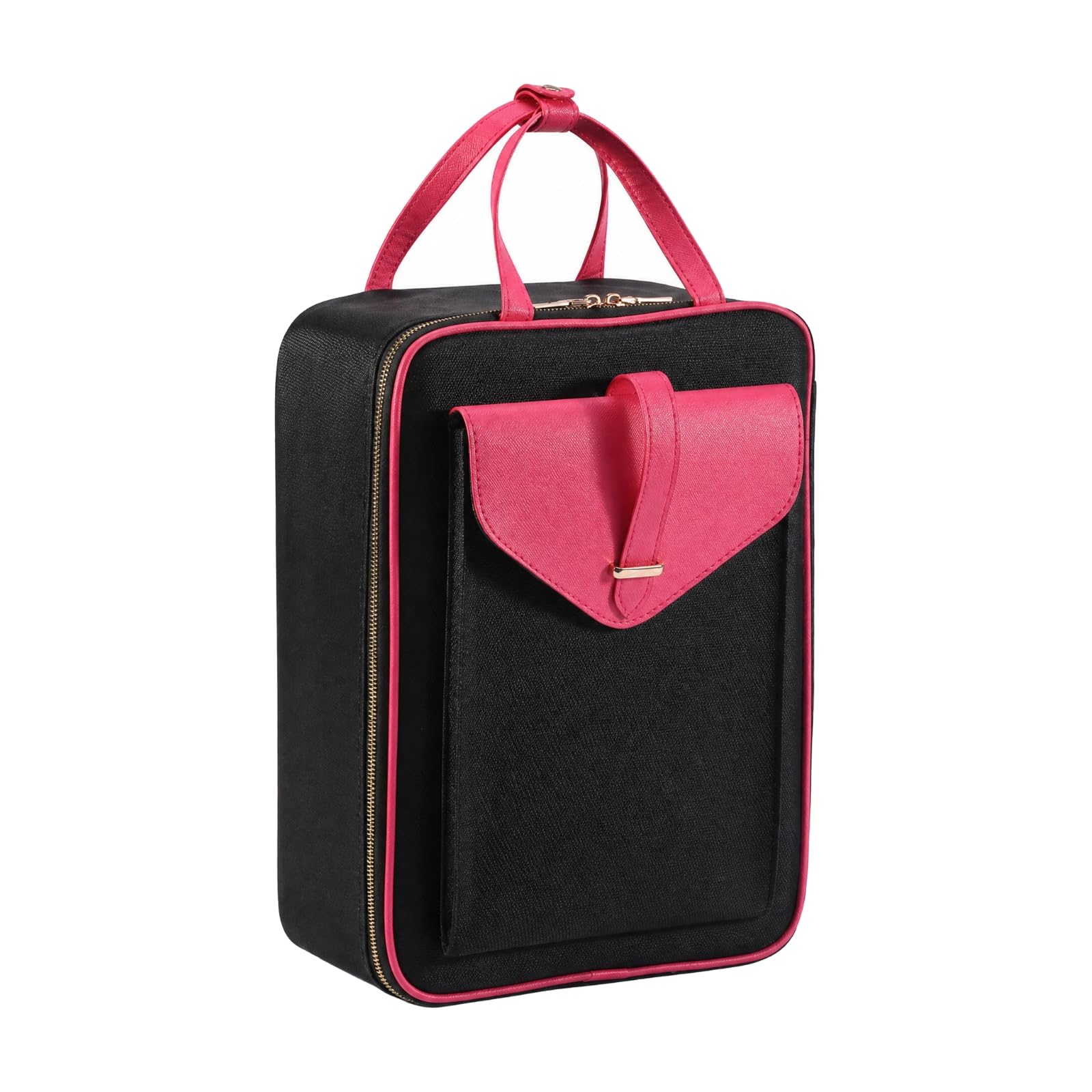 Rechteckige Kosmetik- Und Beauty-Werkzeug-Organizer-Tasche Strukturiert Toilettentasche Tragbar Kosmetiktasche Für Termine, Hausaufbewahrung, Rosenrot+, S
