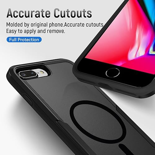 Miniatura 5 de Teayoha Funda magnética fuerte para iPhone 8 Plus, iPhone 7 Plus, compatible con Magsafe prueba de caídas de grado militar de 20 pies resistente de