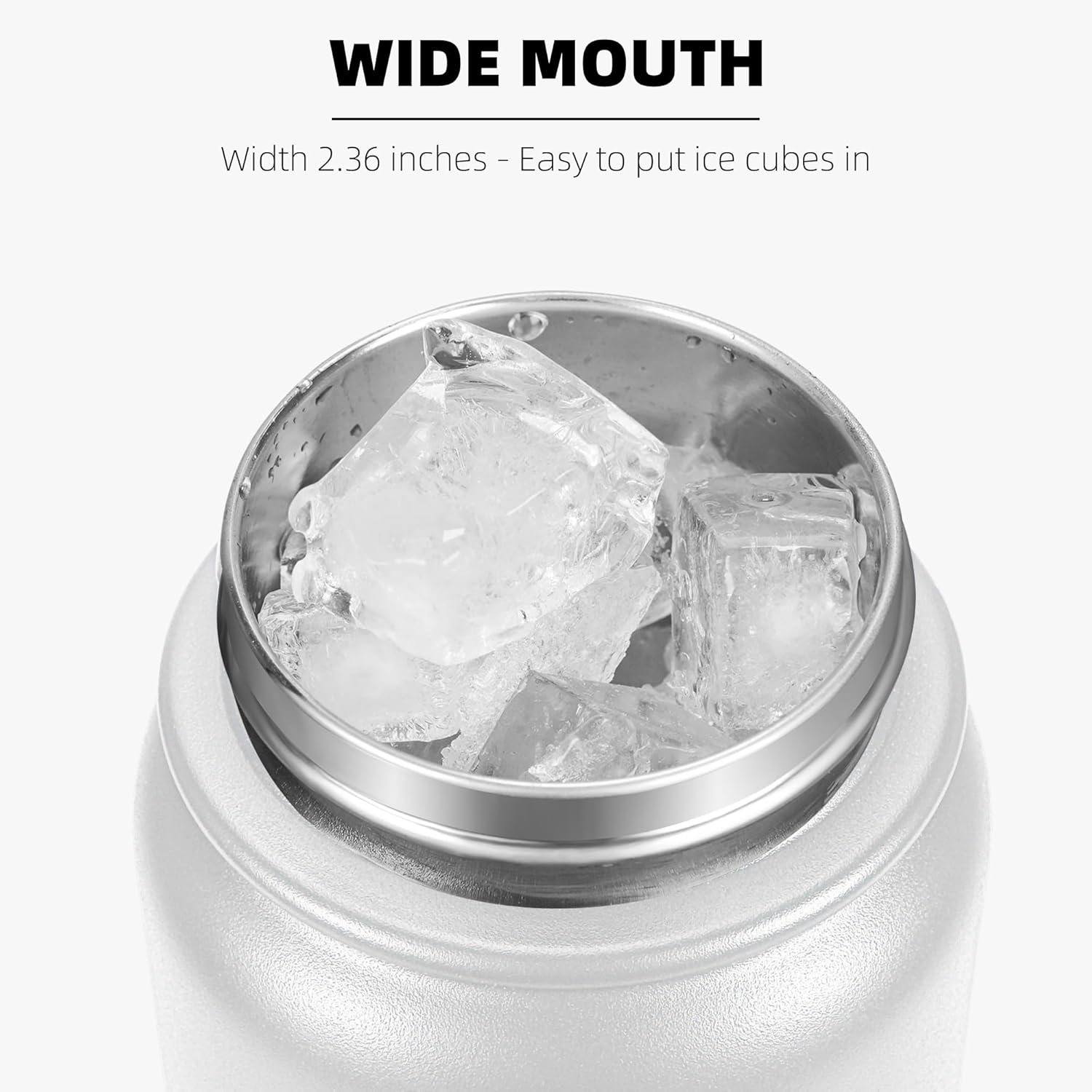 Fanhaw 32 Oz Insulated Stainless Steel Vacuum Water Bottle with Anti-Dust Pop-Open Lid - For Kids, Women, Men | Leak & Sweat Proof (White) - Image 5