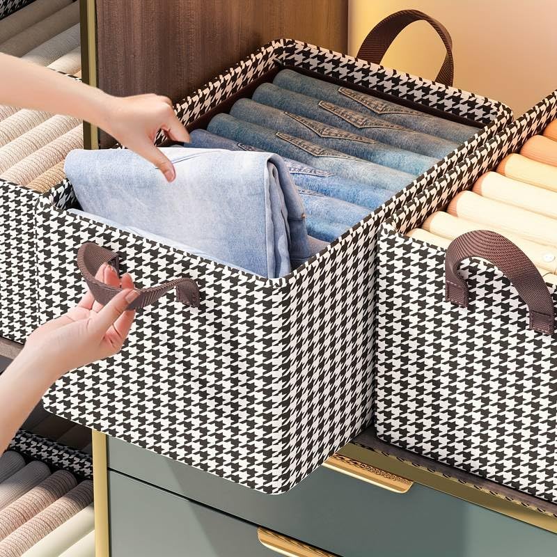 OTIPORTER Closet Clothes Organizer with Handle, Fabric Storage Box with Steel Frame Stackable Shelf Storage Baskets Foldable Wardrobe Storage Box for Clothes Jeans Sarees Toys - 50×30×26cm (B0D1TPS1R4) Amazon Price History, Amazon Price Tracker