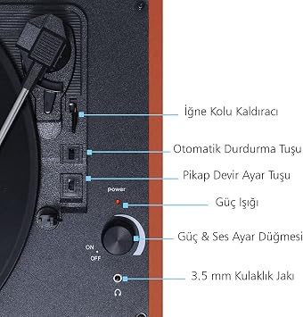 Record Master T310ch Turntable with Charging and Bluetooth Feature - 33, 45, 78 (T310CH Brown)
