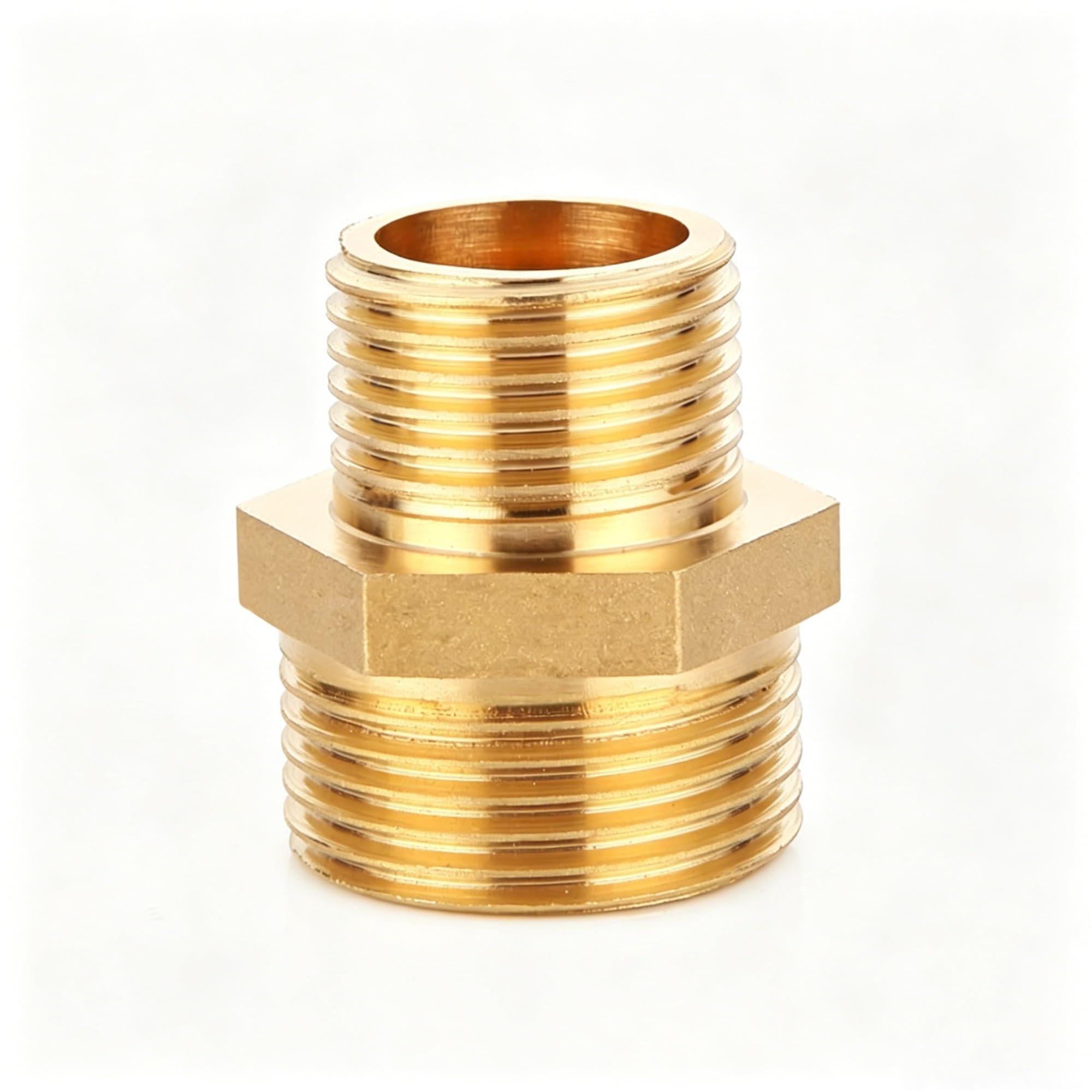 Brass Male to Male Thread Coupler 1/8 1/4 3/8 1/2 3/4 1, 1pc Hex Nipple Fitting for Water Oil Gas Lines, BSPP(4'-3')