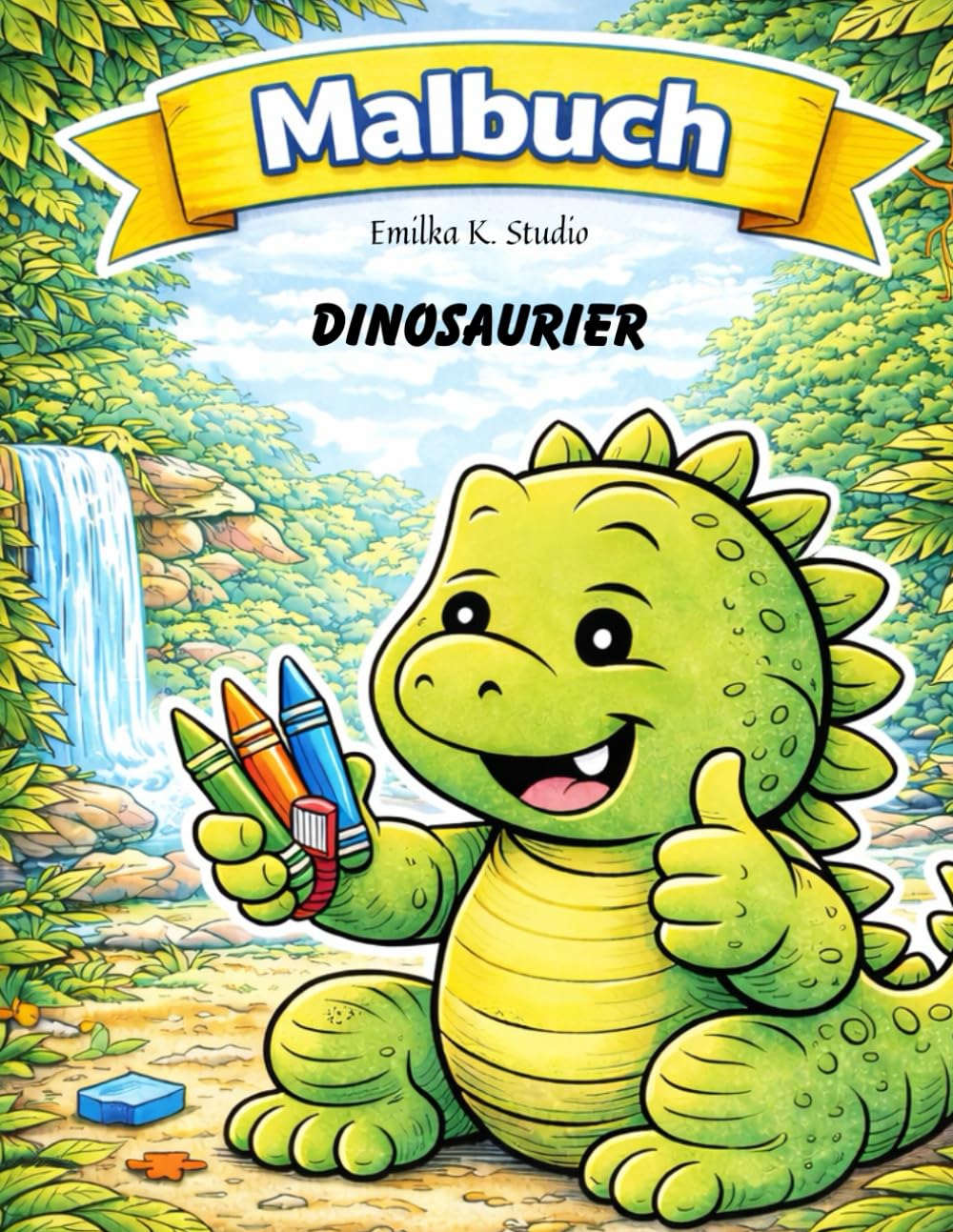 Malbuch Dinosaurier für Kinder 5–8 Jahre: Süße Dino-Motive zum Ausmalen | Spaß & Kreativität