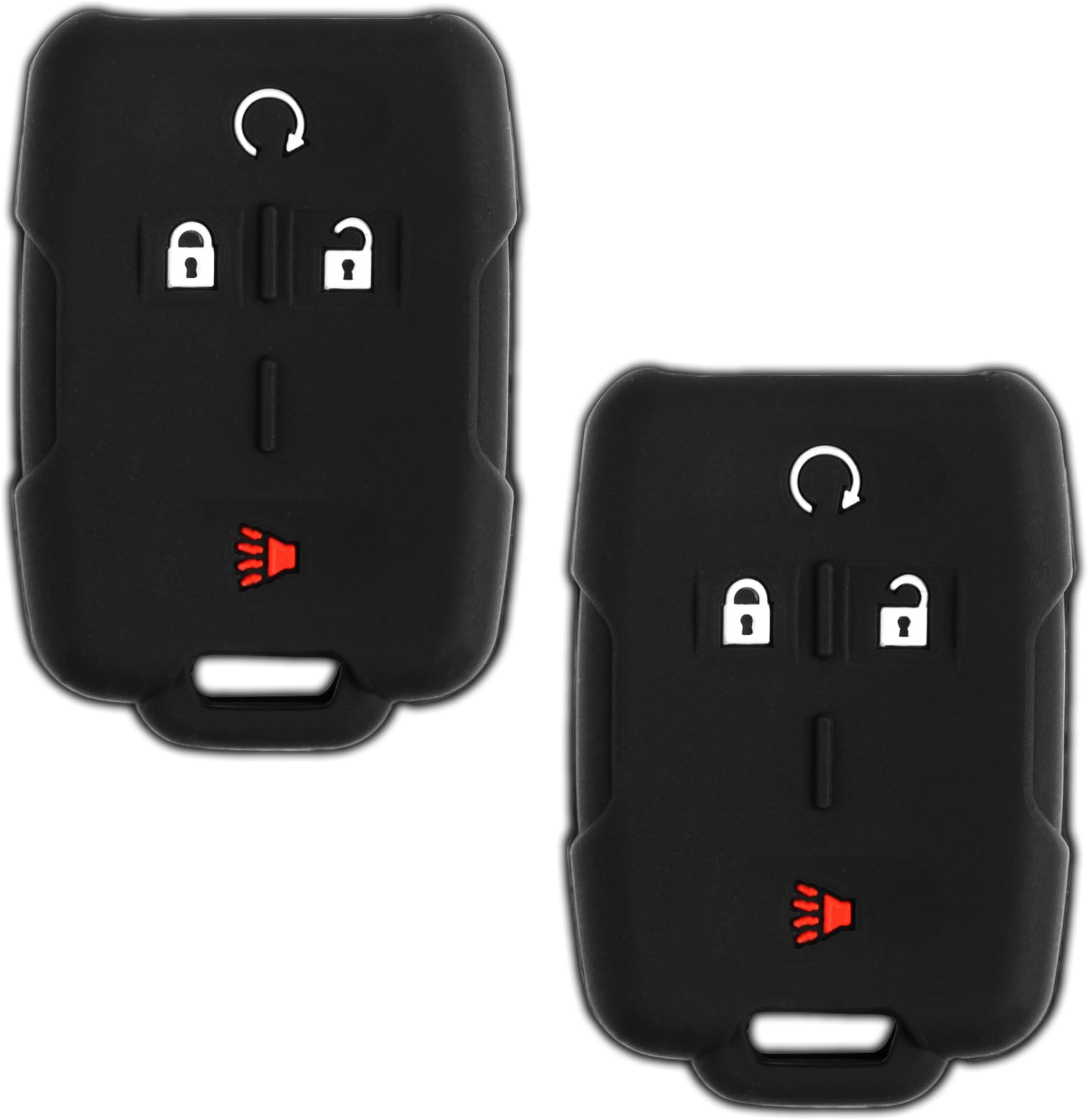 KeylessOption Key Fob Cover Replacement for 2014 2015 2016 2017 2018 Chevrolet Chevy Silverado Colorado GMC Sierra Canyon Remote Silicone, 4-Button M3N-32337100 - 2 Pack