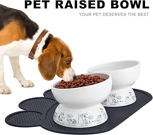 Miniatura 6 de Cuenco elevado para comida para gatos con alfombrilla de silicona, verde, cerámica, 5.9 pulgadas de ancho, 1.2 pulgadas de profundidad