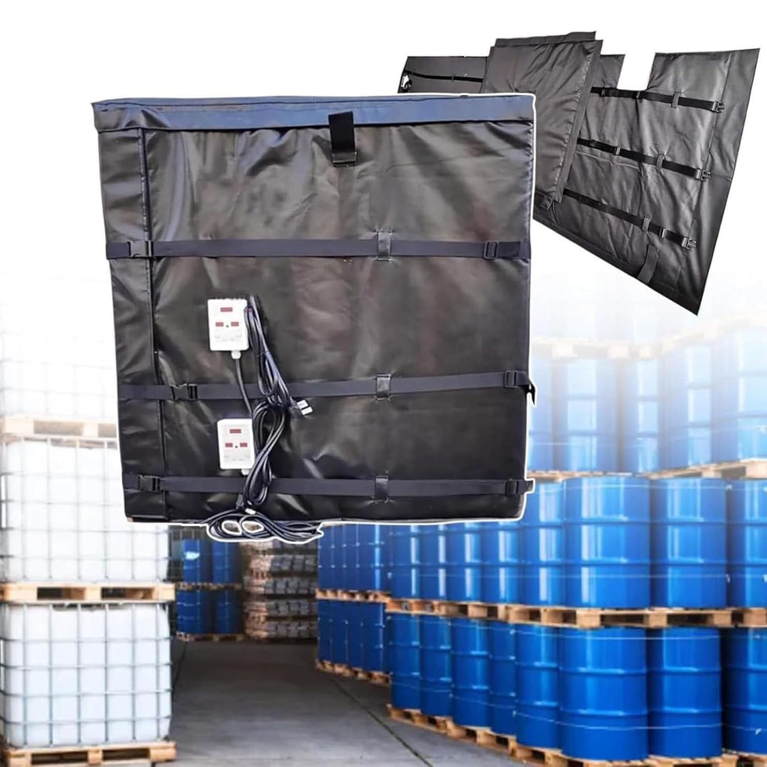 MRVAKDYDI Oil Barrel Heating Blanket, 55/275 Gal Drum Heat Blanket, 0-150C, Digital Thermo, IBC Tanks & Metal Drums, 110/220V(55gallon(200l),220V)