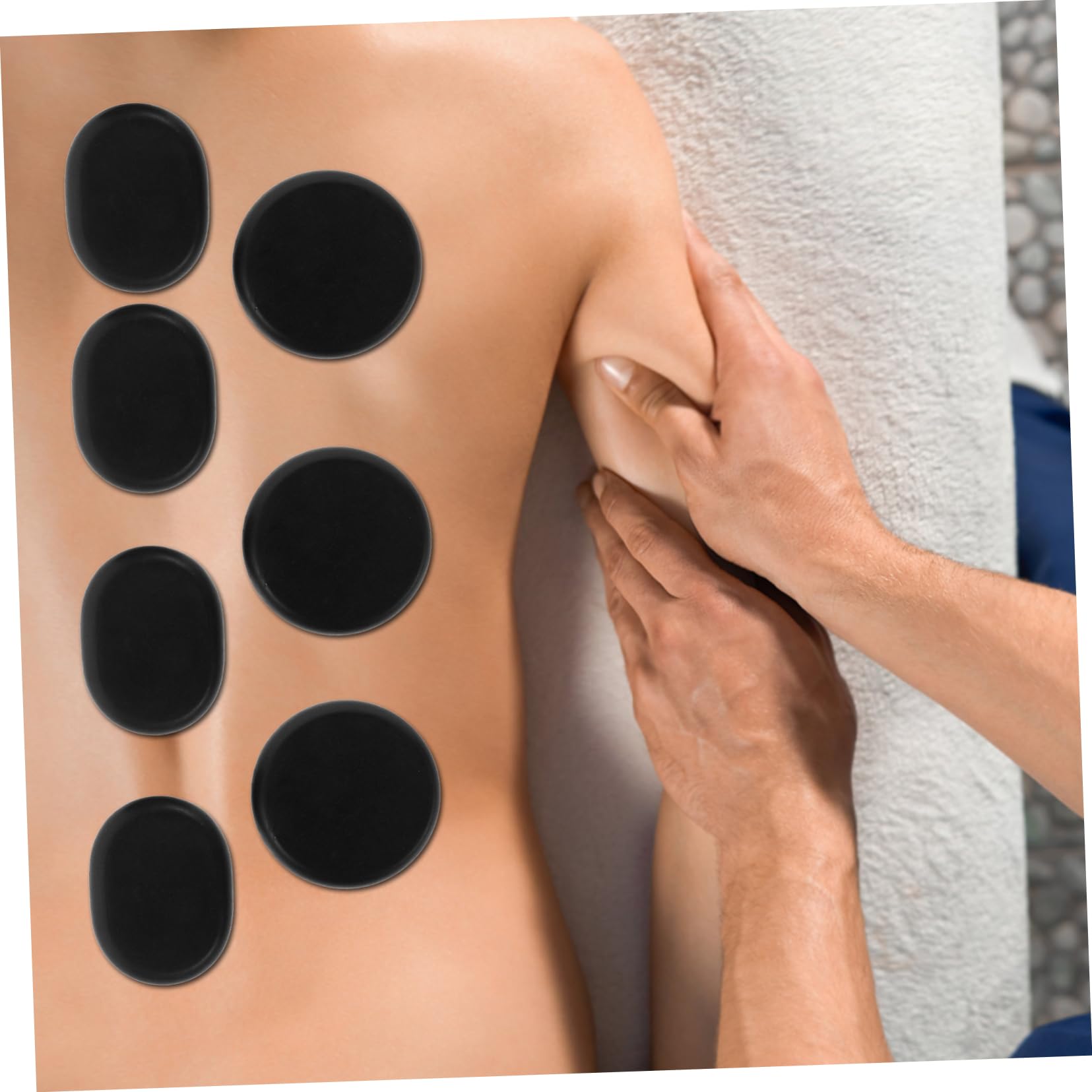 6piezas Piedras De Masaje Calientes De Piedras Para Relajación Accesorios De Masaje Terapéutico Para Aliviar La Tensión Muscular